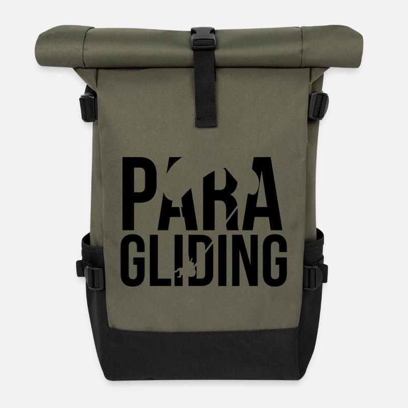 paragliding Gleitschirmfliegen - Rolltop Rucksack - Olive/Schwarz