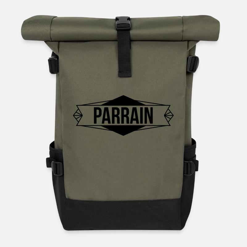 Parrain - Sac à dos roll top - olive/noir