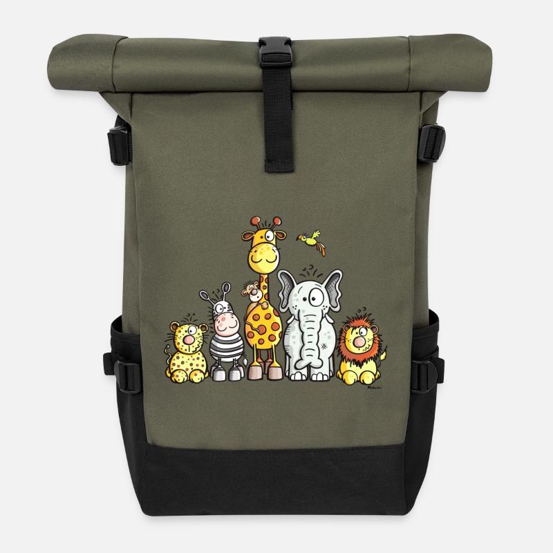 Das Safari Team - Rolltop Rucksack - Olive/Schwarz