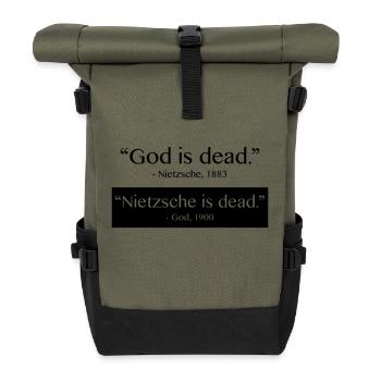 God is Dead - Nietzsche is dead - Roll Top Backpack - olive/black - Front