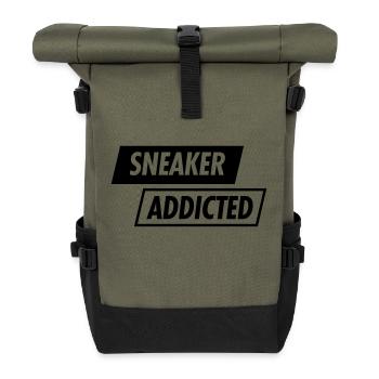 SNEAKER ADDICTED - Rolltop Rucksack - Olive/Schwarz - Vorne