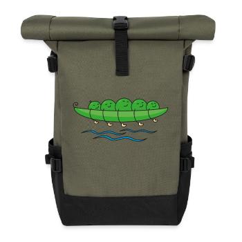 Pois canoë - Sac à dos roll top - olive/noir - Devant