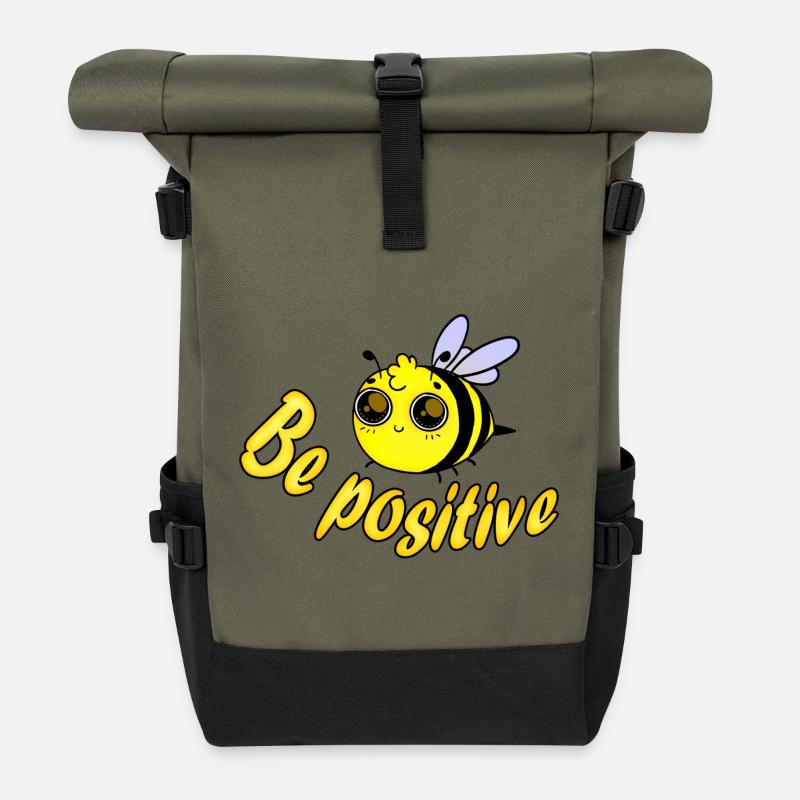 Biene positiv - Rolltop Rucksack - Olive/Schwarz