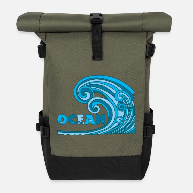 Ozean - Rolltop Rucksack - Olive/Schwarz