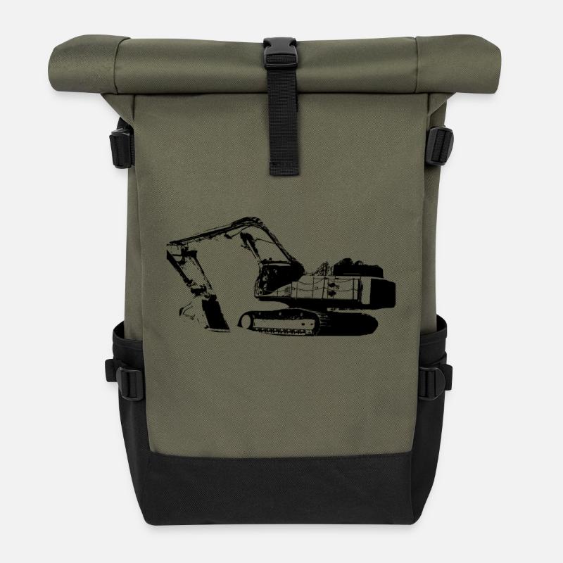 Pelleteuses - Sac à dos roll top - olive/noir