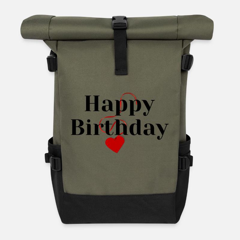 Happy Birthday - Rolltop Rucksack - Olive/Schwarz