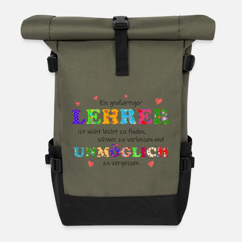 Ein großartiger Lehrer, ist unmöglich zu vergessen - Rolltop Rucksack - Olive/Schwarz