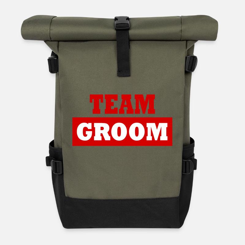 Team groom - Sac à dos roll top - olive/noir