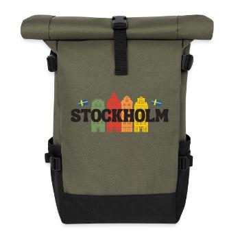 Stockholm - Roll Top Backpack - olive/black - Front
