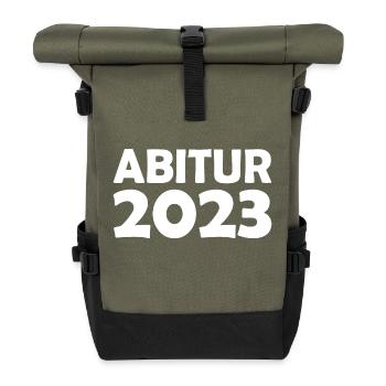 Abitur 2023 - Rolltop Rucksack - Olive/Schwarz - Vorne