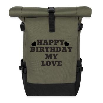Joyeux anniversaire mon amour - Sac à dos roll top - olive/noir - Devant
