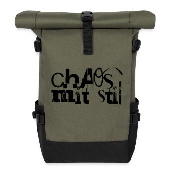 Chaos mit Stil - Rolltop Rucksack - Olive/Schwarz - Vorne