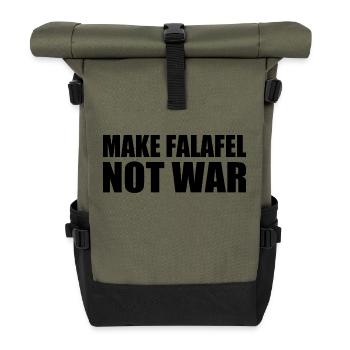 Make falafel not war - Roll Top Backpack - olive/black - Front
