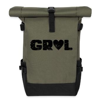 LoveGravel Noir - Sac à dos roll top - olive/noir - Devant