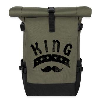 King with a mustache - Roll Top Backpack - olive/black - Front
