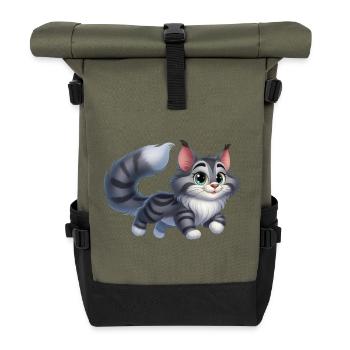 Maine Coon 12 - Rolltop Rucksack - Olive/Schwarz - Vorne