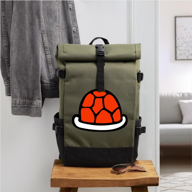 Turtle shell without turtle cute shell Roll Top Backpack