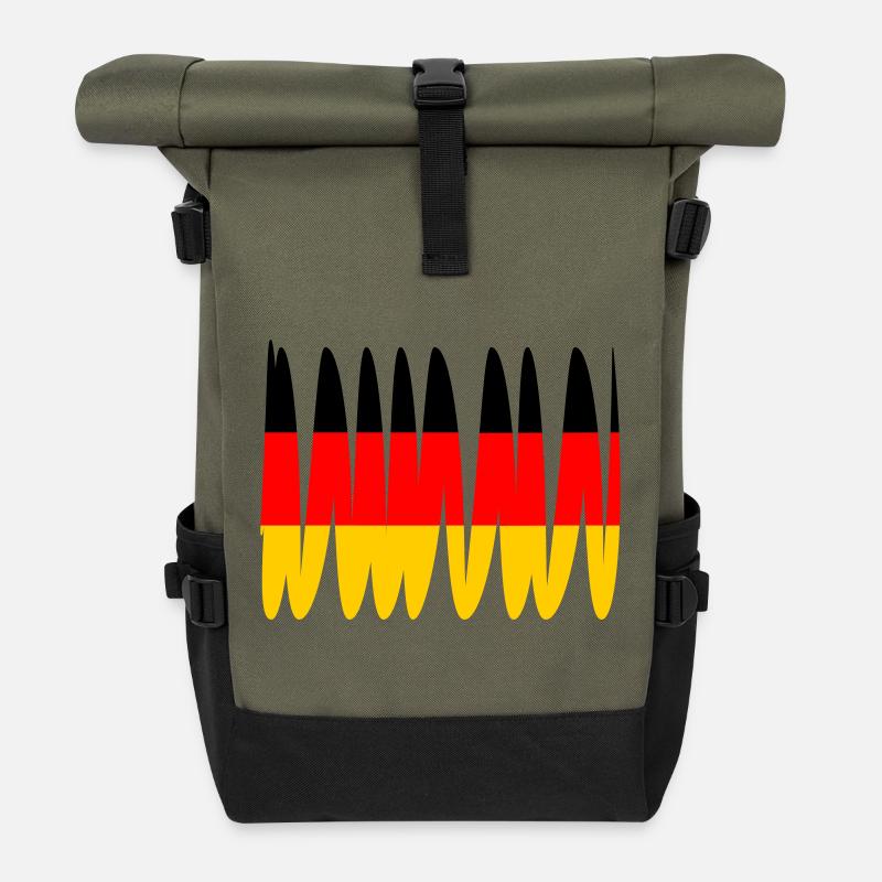 Drapeau de l’Allemagne - Sac à dos roll top - olive/noir