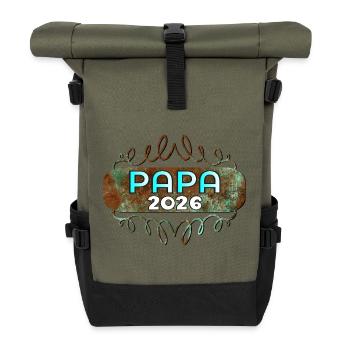 PAPA BABY 2026 - Rolltop Rucksack - Olive/Schwarz - Vorne
