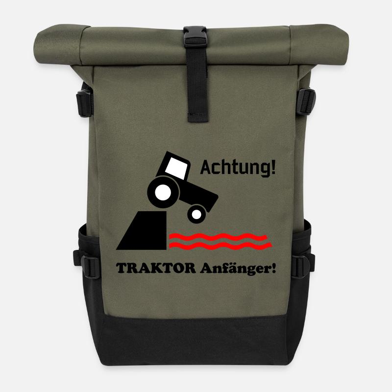 Traktor Anfaenger - Rolltop Rucksack - Olive/Schwarz
