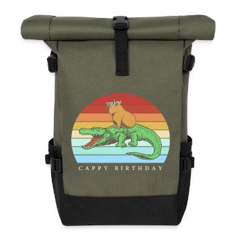 Joyeux anniversaire Capybara Joyeux anniversaire - Sac à dos roll top - olive/noir - Devant