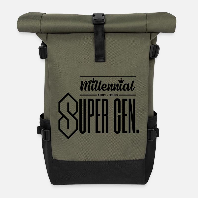 Millennial (Gen. Y) - Super Generation - Rolltop Rucksack - Olive/Schwarz