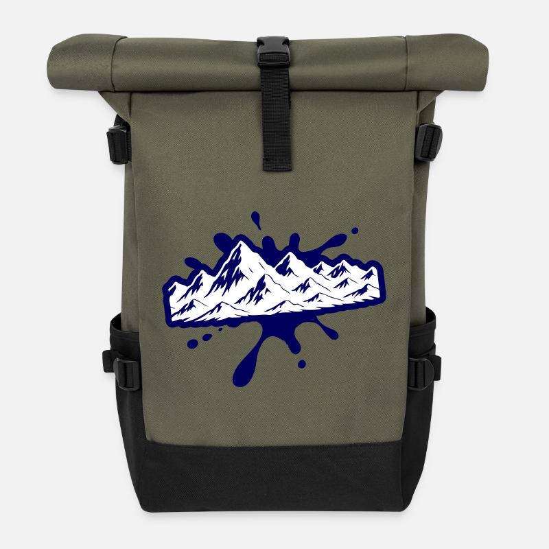Berge Klecks - Rolltop Rucksack - Olive/Schwarz