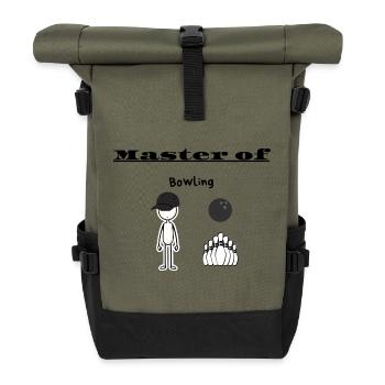 Master of Bowling - Roll Top Backpack - olive/black - Front