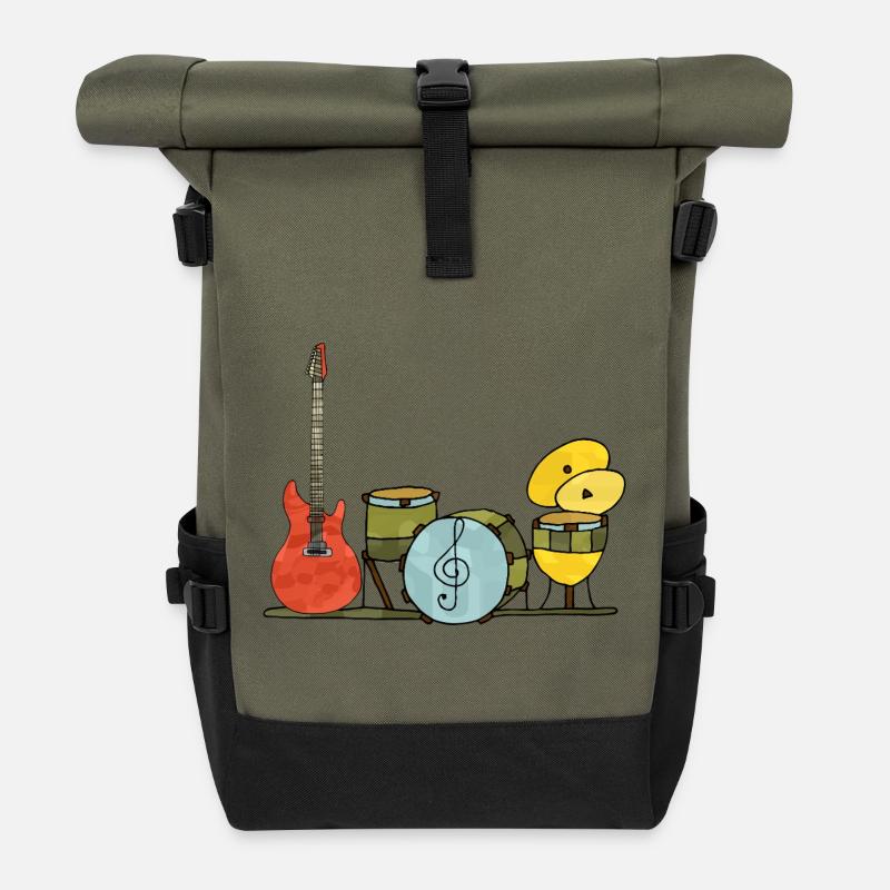 Instruments de musique - Sac à dos roll top - olive/noir