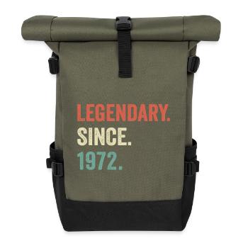 legendär seit 1972 - Rolltop Rucksack - Olive/Schwarz - Vorne