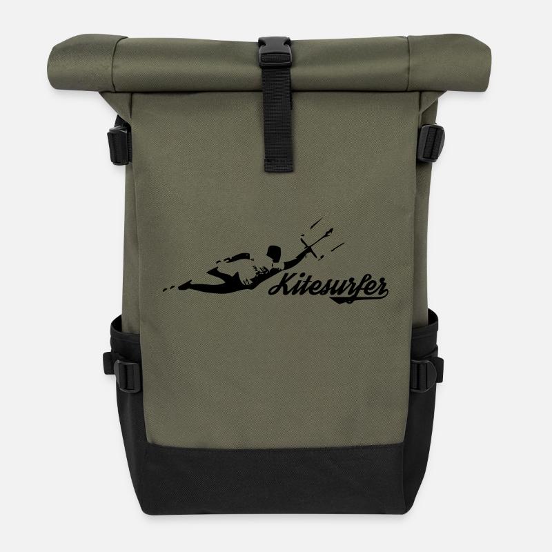 Freestyle Kitesurfer - Rolltop Rucksack - Olive/Schwarz
