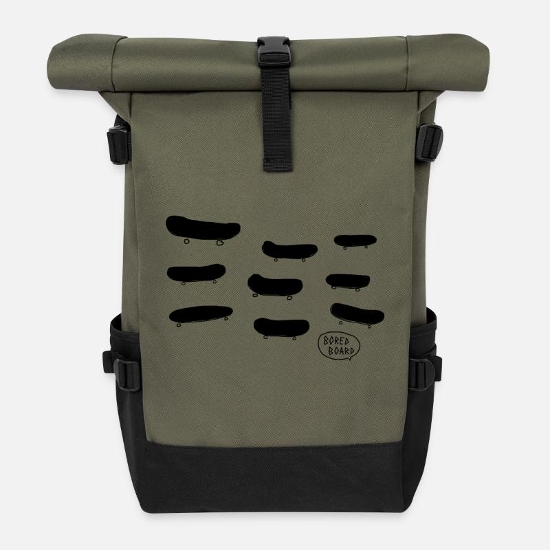 boards-boards-boards bored - Rolltop Rucksack - Olive/Schwarz