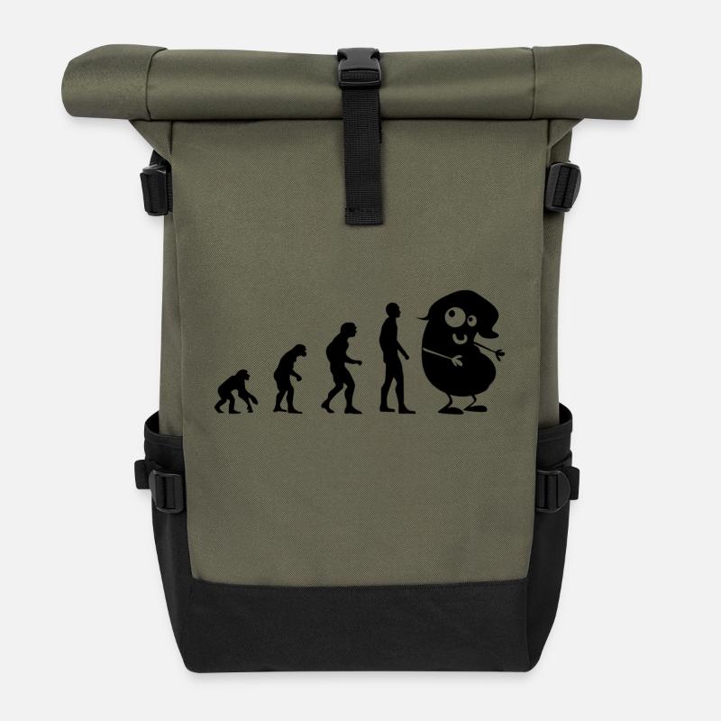 Evolution - die Bohne - Rolltop Rucksack - Olive/Schwarz