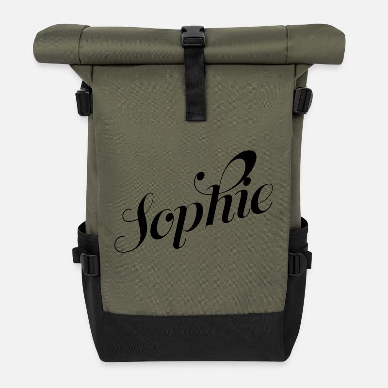 Sophie - Roll Top Backpack - olive/black