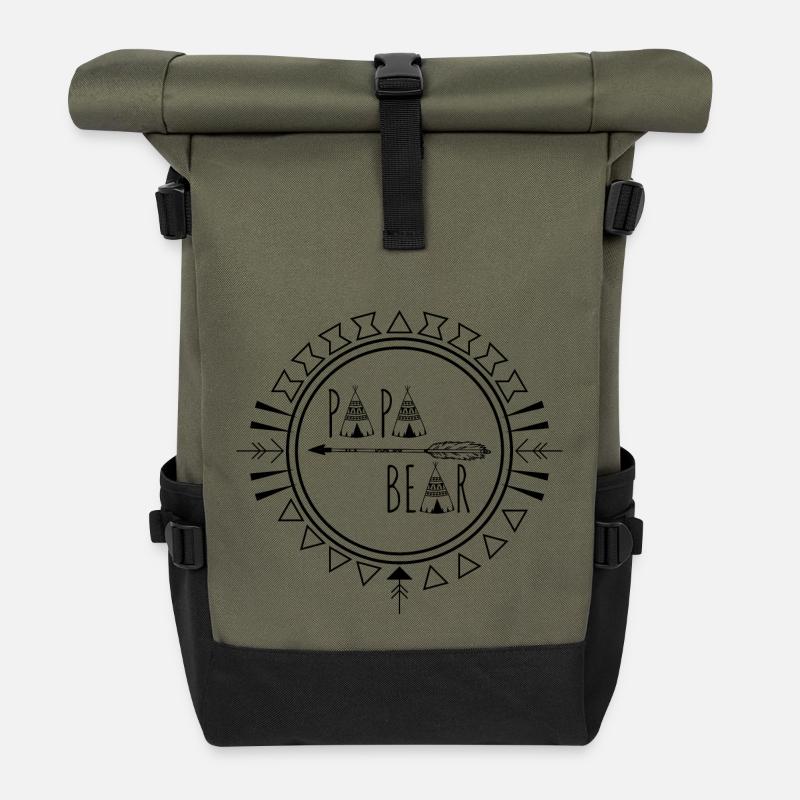 Papa Bear - Rolltop Rucksack - Olive/Schwarz