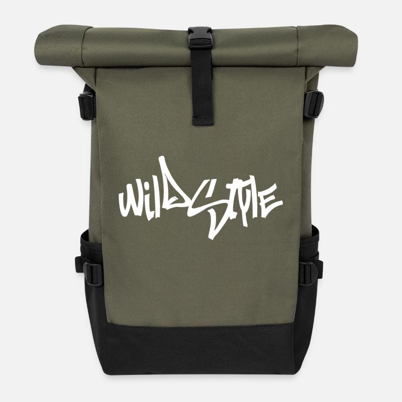 Wildstyle - Hip Hop - Rolltop Rucksack - Olive/Schwarz