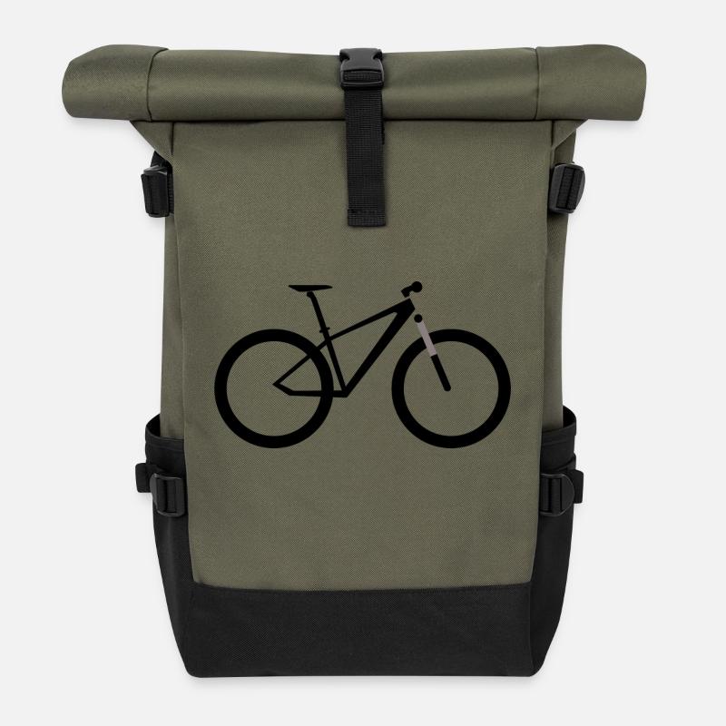 Mountainbike - Rolltop Rucksack - Olive/Schwarz