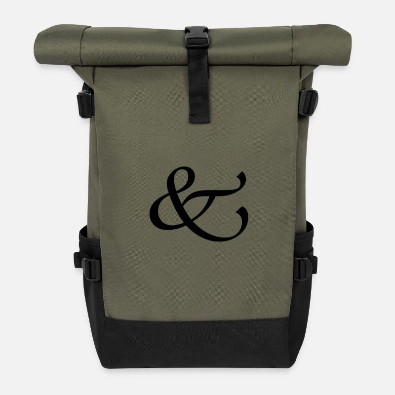 et - Sac à dos roll top - olive/noir
