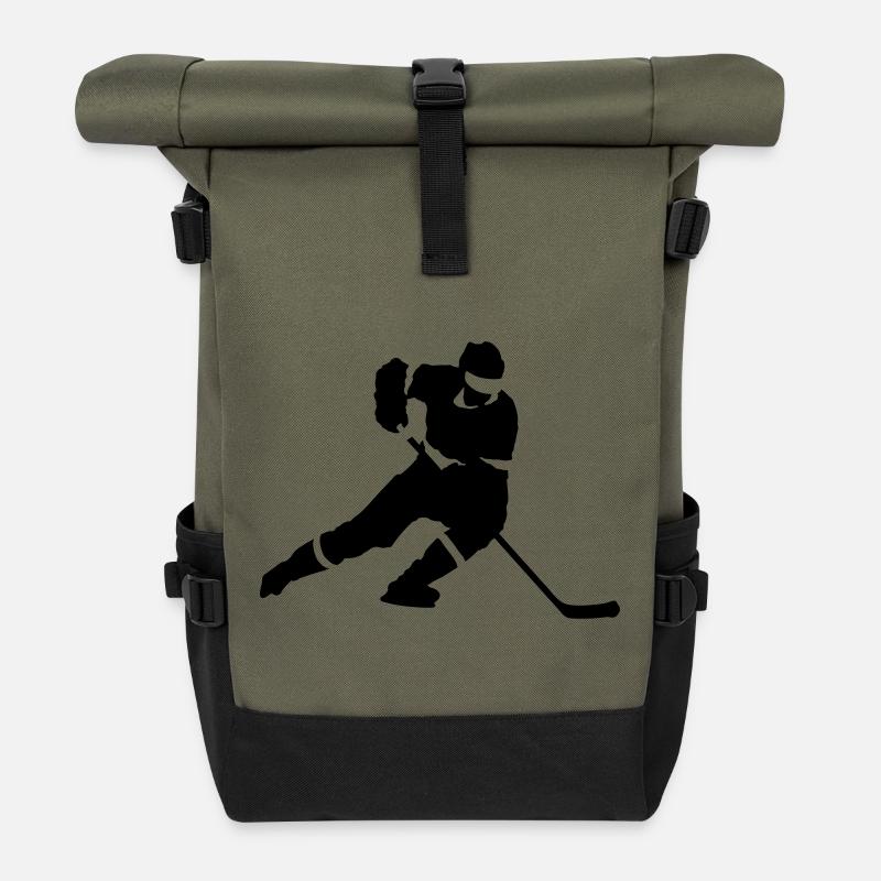Eishockey - Rolltop Rucksack - Olive/Schwarz