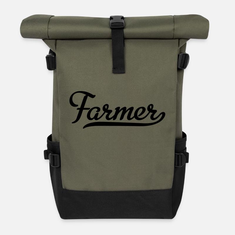 FARMER - Sac à dos roll top - olive/noir
