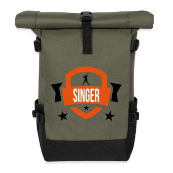 Singer - Sing 🎤 - Roll Top Backpack - olive/black - Front