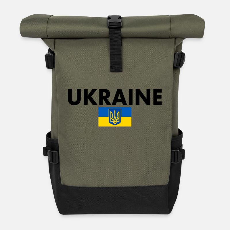 Ukraine - Sac à dos roll top - olive/noir