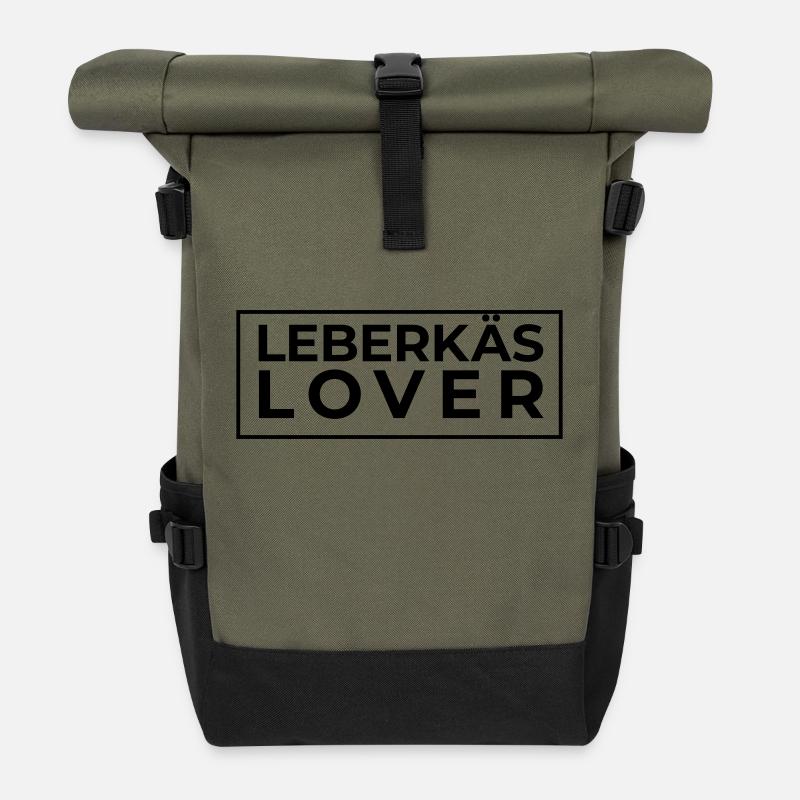 Leberkäs Lover - Rolltop Rucksack - Olive/Schwarz