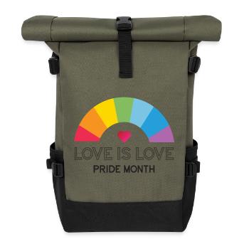 Love is Love. Pride Month. - Roll Top Backpack - olive/black - Front