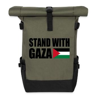 Stand with gaza - Roll Top Backpack - olive/black - Front