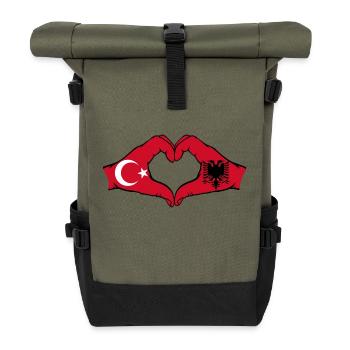 Turquie Albanie Forme de coeur avec les mains - Sac à dos roll top - olive/noir - Devant