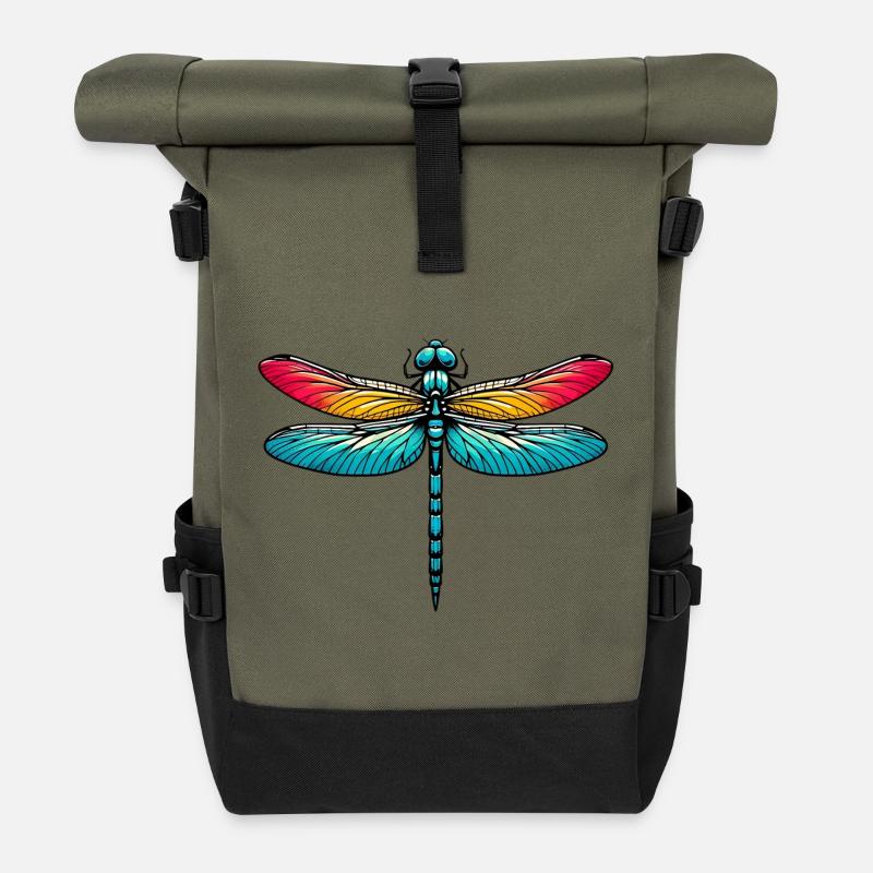 Libellule - Sac à dos roll top - olive/noir