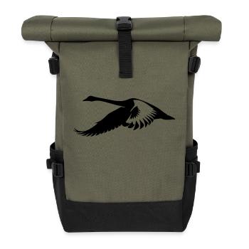Cygne volant - Sac à dos roll top - olive/noir - Devant