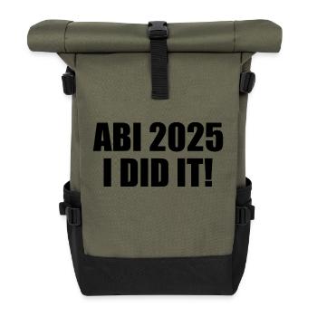 Abi 2025 i did it - Roll Top Backpack - olive/black - Front