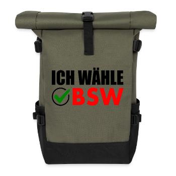 ich wähle bsw - Rolltop Rucksack - Olive/Schwarz - Vorne